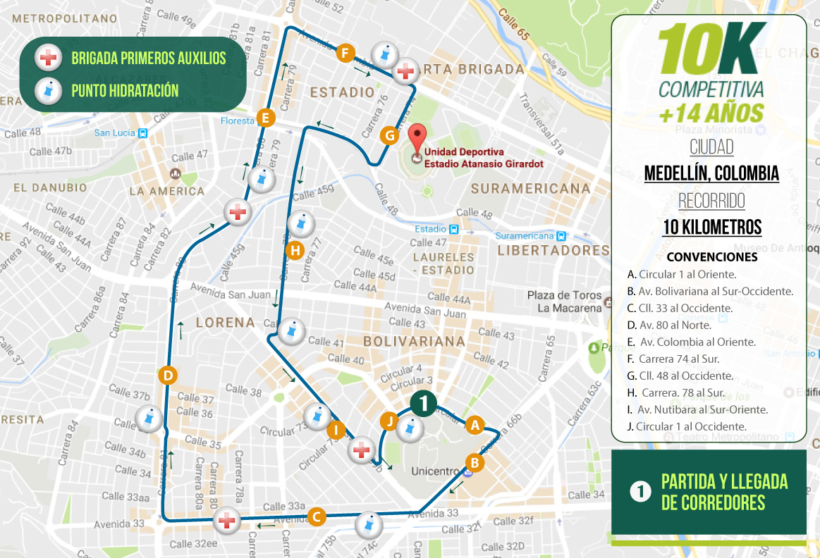 mapa-recorrido-10k-medellin-carrera-verde-colombia