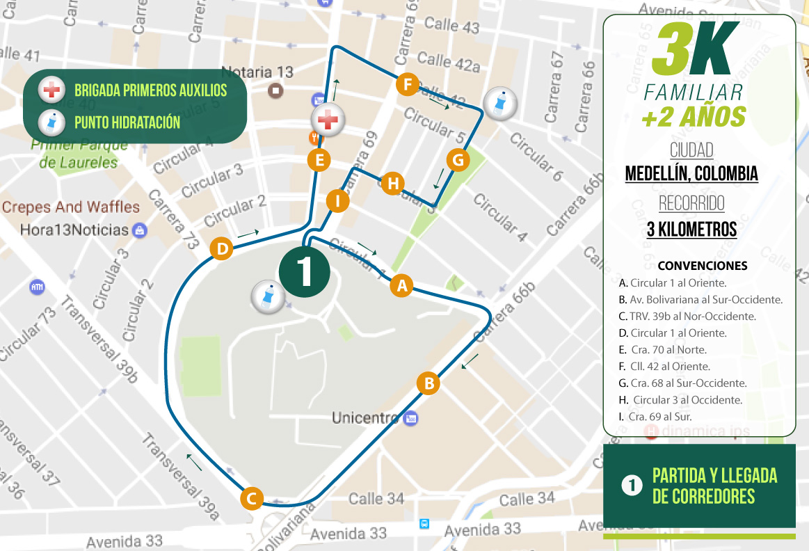 mapa-recorrido-3k-medellin-carrera-verde-colombia