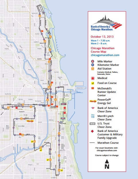 mapa maraton de chicago