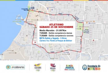 Así será el circuito de media maratón para el cierre del atletismo Bolivariano